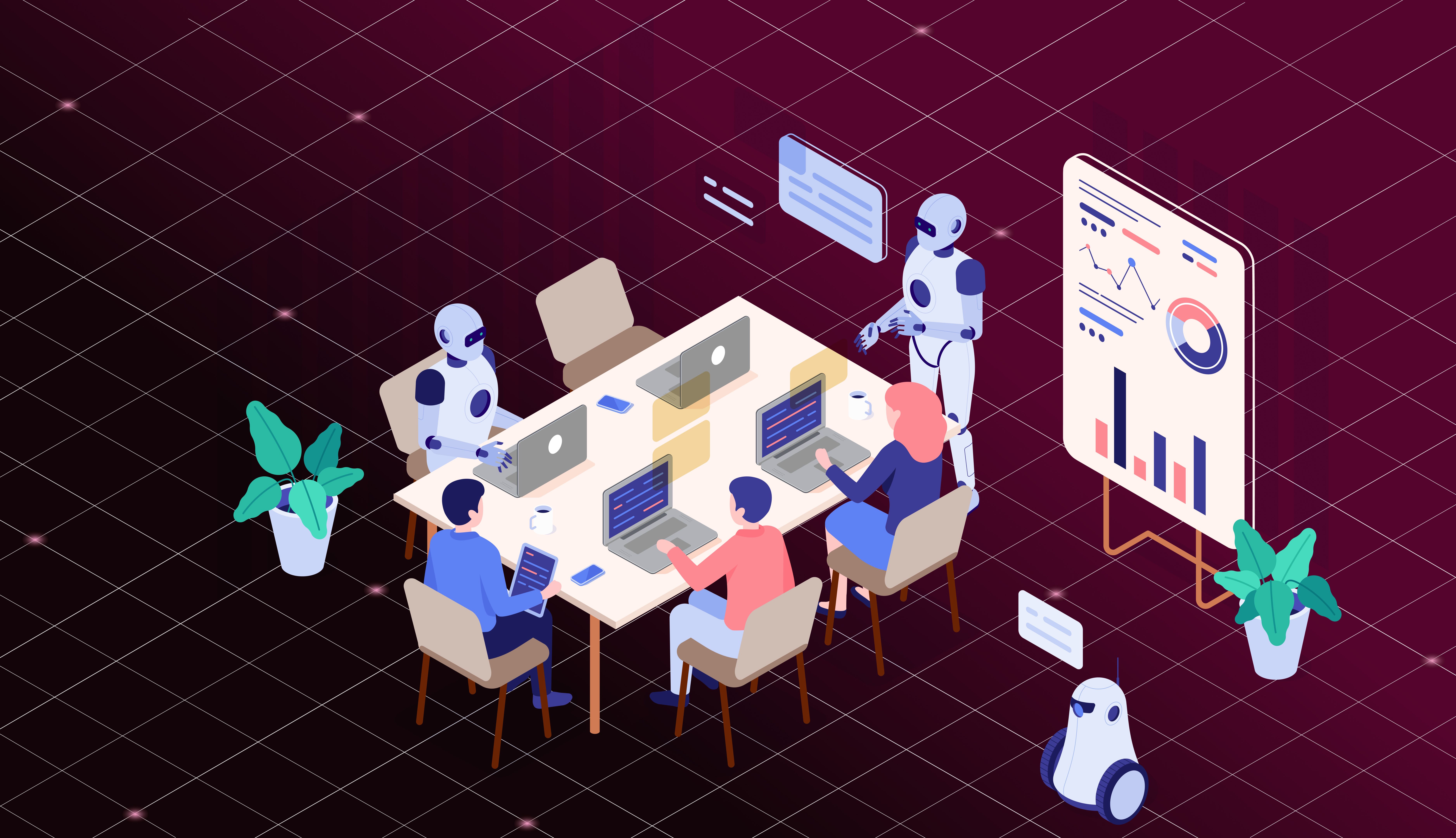 AI agent collaborating with sales and marketing teams.